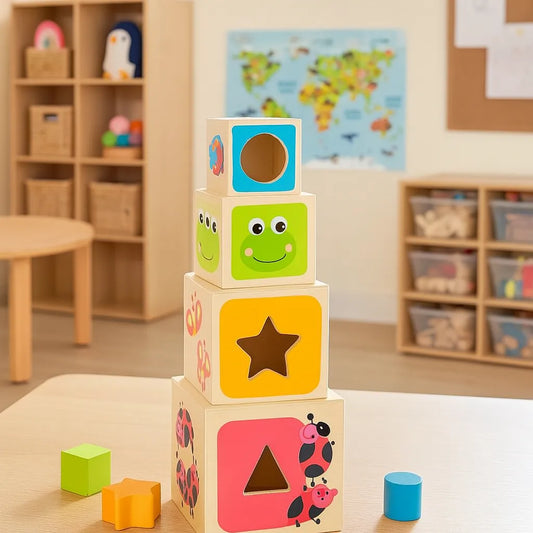 ABC Stacking Cubes wooden educational toy