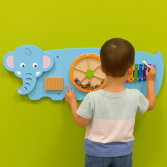 Activity Wall Panel Elephant wooden educational toy