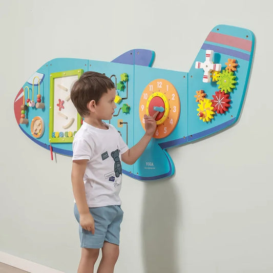 Aeroplane Activity Wall Panel wooden educational toy