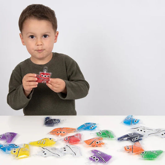 Alpha Rainbow Gel Boats Pack 26 sensory fidget toy