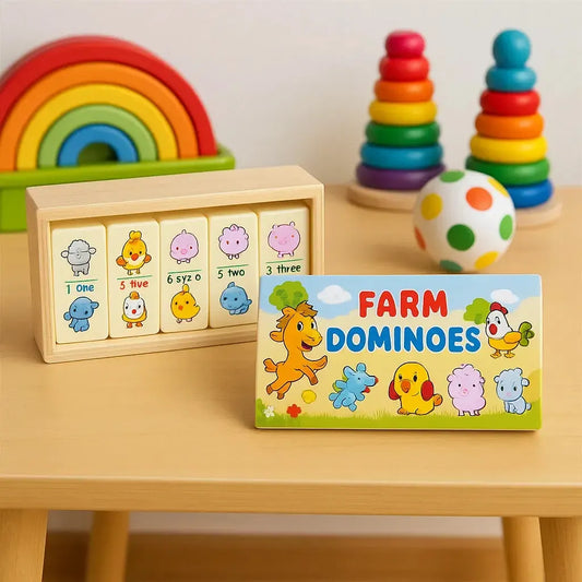 Animal Dominoes wooden educational toy