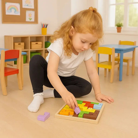 Animal Lock-A-Block wooden educational toy