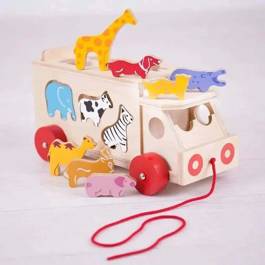 Animal Shape Lorry wooden educational toy