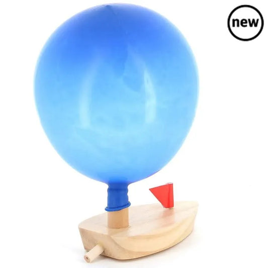 Balloon Powered Wooden Boat wooden educational toy