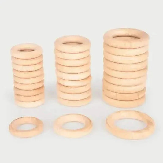 Beechwood Rings Pack of 10 wooden educational toy