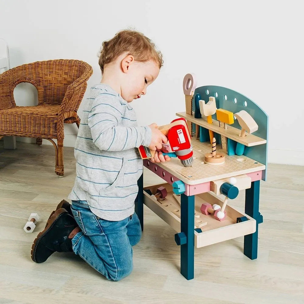 Wooden toys for early learning, construction and imaginative play