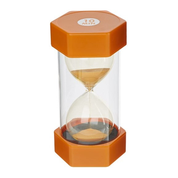10 minutes sand timer, Large orange 10 minute sand timer with moulded end caps and thick wall surrounds. The Large 10 minute sand timers come encased in hard plastic which is durable and able to withstand the knocks and bumps of the classroom and home.The 10 minute sand timer is perfect for use in games, accurate event timing and experiments. Each 10 minute sand timer has the time embossed on the top and is colour coded for easy identification. The 10 Minute Sand timer is perfect for behaviour management,ga