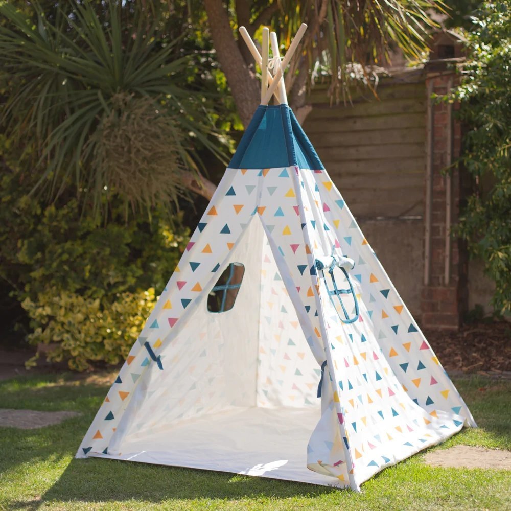 100% FSC Certified Teepee, The 100% FSC Certified Teepee comes complete with curtains, this delightful teepee tent is everything your little one needs to make a nursery or bedroom a den to play in! Play hide and seek or cosy up for reading time with this stunning 100% FSC® Certified Teepee.The wooden poles slot together with ease making it quick to assemble. Crafted from FSC Certified materials (FSC C147826), this children’s tent has been made in the most eco-friendly way possible. The neutral colour palett