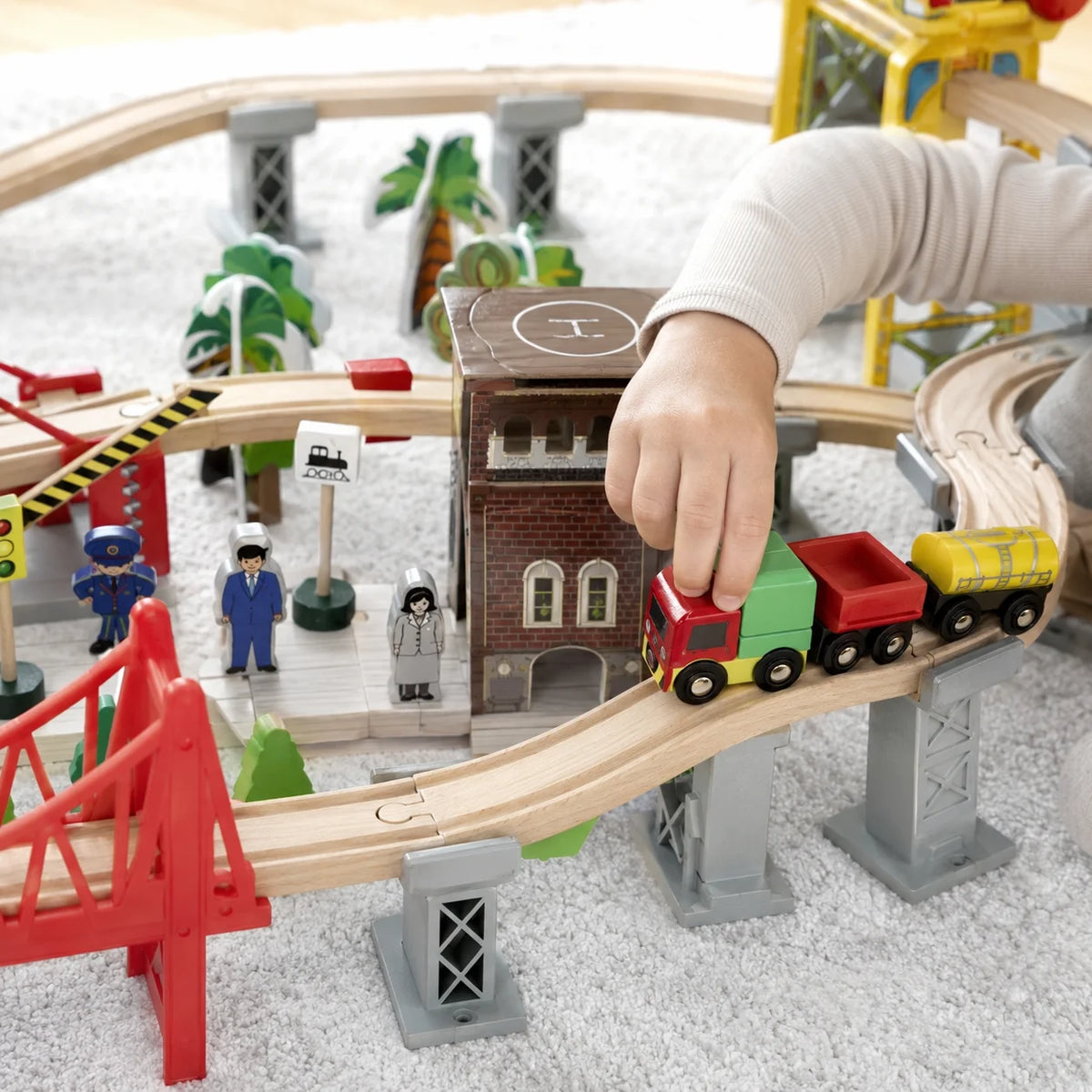 100 Piece Wooden Train Set-100 Piece Wooden Train Set