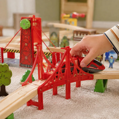 100 Piece Wooden Train Set-100 Piece Wooden Train Set