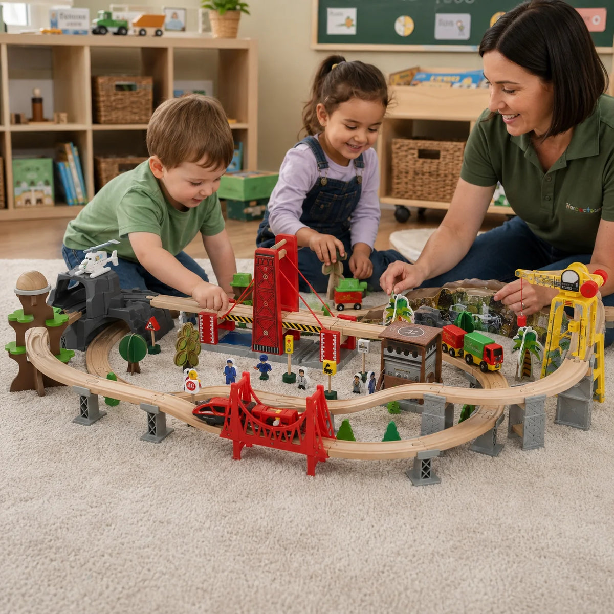 100 Piece Wooden Train Set-100 Piece Wooden Train Set