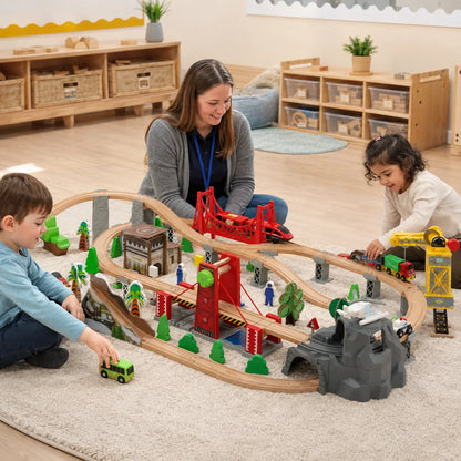 100 Piece Wooden Train Set-100 Piece Wooden Train Set