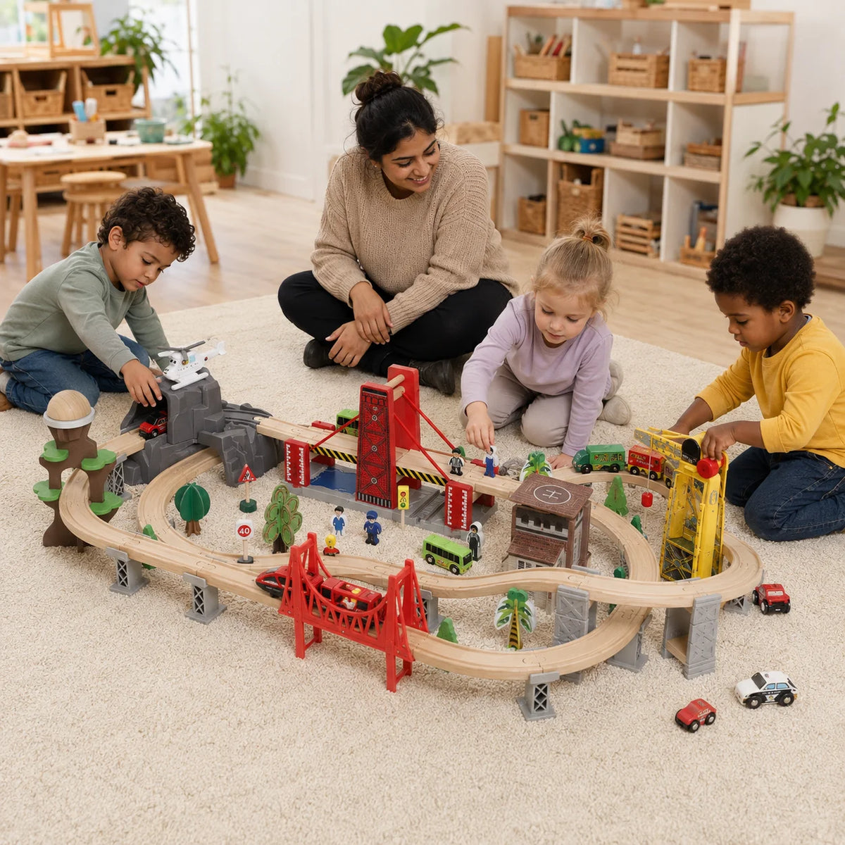 100 Piece Wooden Train Set-100 Piece Wooden Train Set