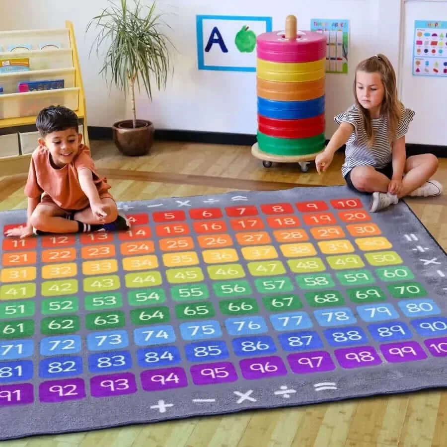 100 Square Counting Grid Carpet-100 Square Counting Grid Carpet