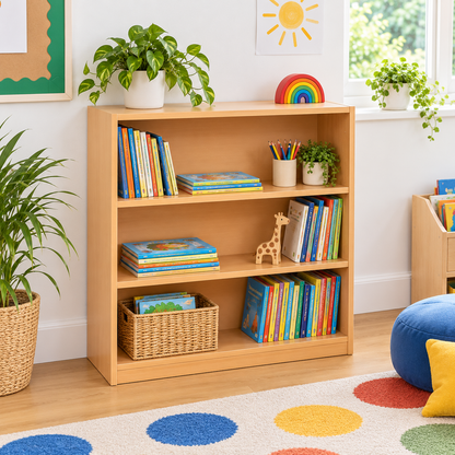1000mm Bookcase with 2 Adjustable Shelves in a bright classroom setting – view 8