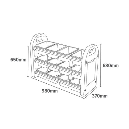 12 Bin Storage Organiser-12 Bin Storage Organiser