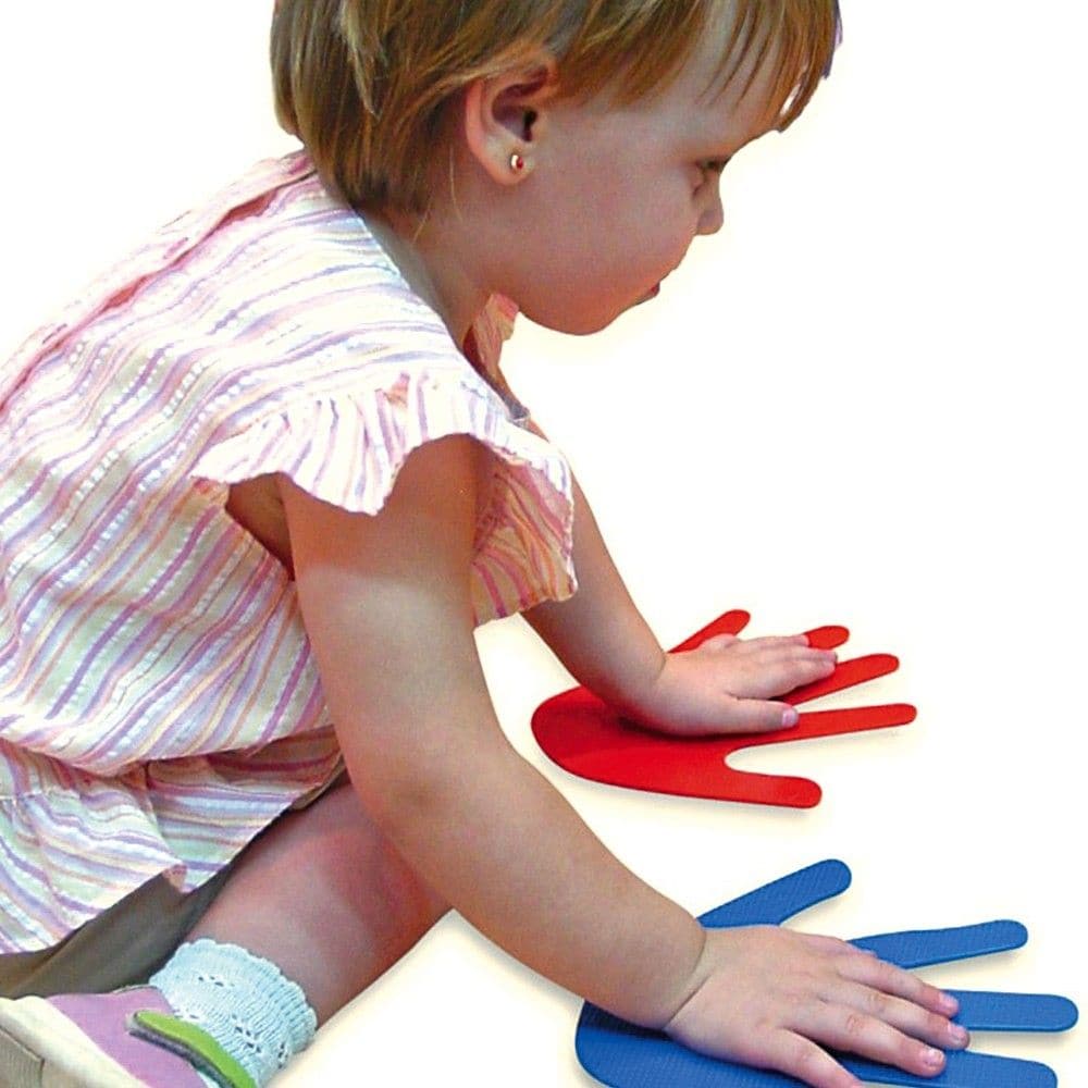 12 Pack Hand Markers, These Hand shaped Floor Hand Markers come in a set of 12 in assorted colours. Hand Markers are ideal for setting up activity courses in the gymnasium or classroom environment. Durable construction with non slip surface finish. The Hand Markers are a vibrant and engaging set of assorted colours,use with other designs of floor markers to create an engaging course environment. The Hand floor markers are popular for multiple activities to help lay out fun physical activities and challenges