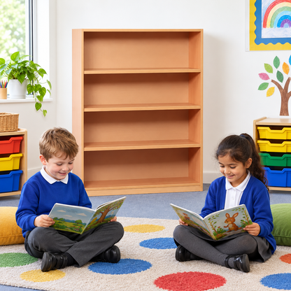 1250mm Bookcase with 3 Shelves in a bright classroom setting – view 5