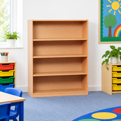 1250mm Bookcase with 3 Shelves in a bright classroom setting – view 6