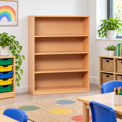 1250mm Bookcase with 3 Shelves in a bright classroom setting – view 7
