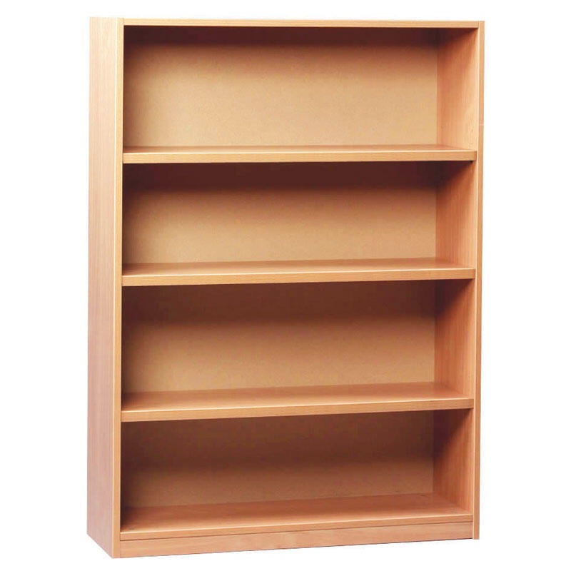 1250mm Bookcase with 3 Shelves, Designed for use in schools and offices, the 1250mm Bookcase from Monarch offers an optimal storage solution for your books, stationery, and files. With a focus on durability and functionality, this bookcase helps in keeping your environment clean and organized. 1250mm Bookcase with 3 Shelves Features: Material: The carcass is constructed from 18mm MFC, and the shelves are made of 25mm thick MFC for added durability. Adjustable Shelving: Includes one fixed shelf and two adjus