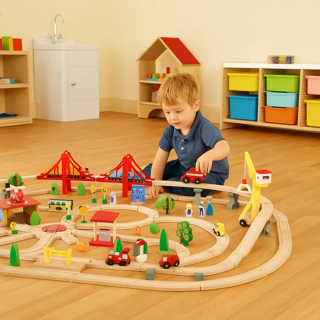 133-Piece Wooden Train Set-133-Piece Wooden Train Set