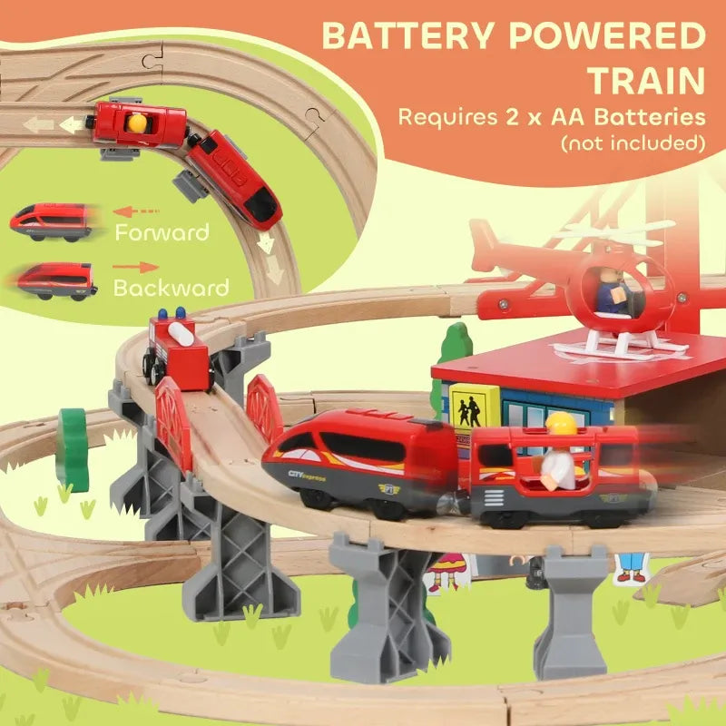 133-Piece Wooden Train Set-133-Piece Wooden Train Set