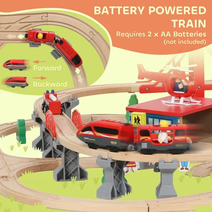 133-Piece Wooden Train Set-133-Piece Wooden Train Set