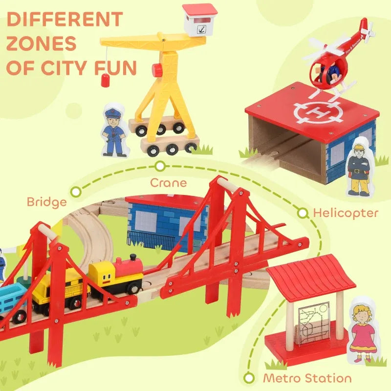 133-Piece Wooden Train Set-133-Piece Wooden Train Set