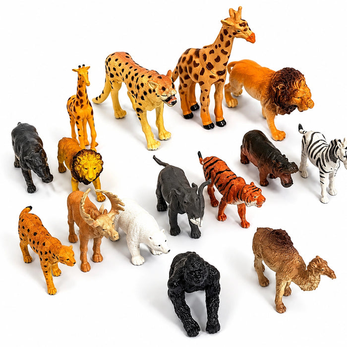 15 Piece Animal Tub - Wild Animals-15 Piece Animal Tub - Wild Animals