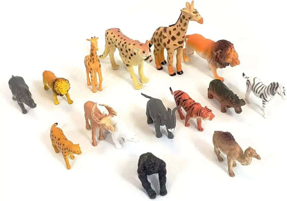 15 Piece Animal Tub - Wild Animals-15 Piece Animal Tub - Wild Animals