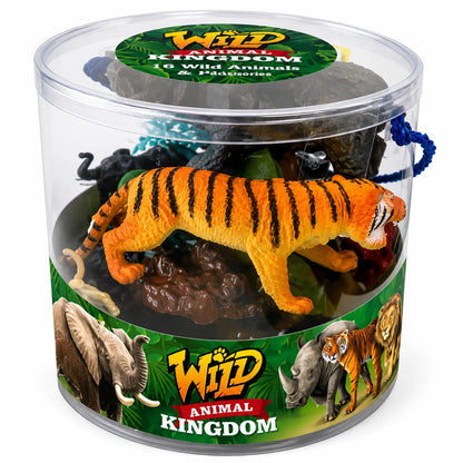 15 Piece Animal Tub - Wild Animals-15 Piece Animal Tub - Wild Animals