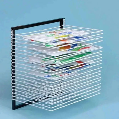 15 Shelf Wall Mounted Art Drying Rack-15 Shelf Wall Mounted Art Drying Rack