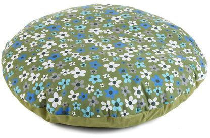 Large Floor Cushion Olive Flowers