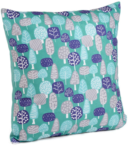 Aqua Trees Square Floor Cushion