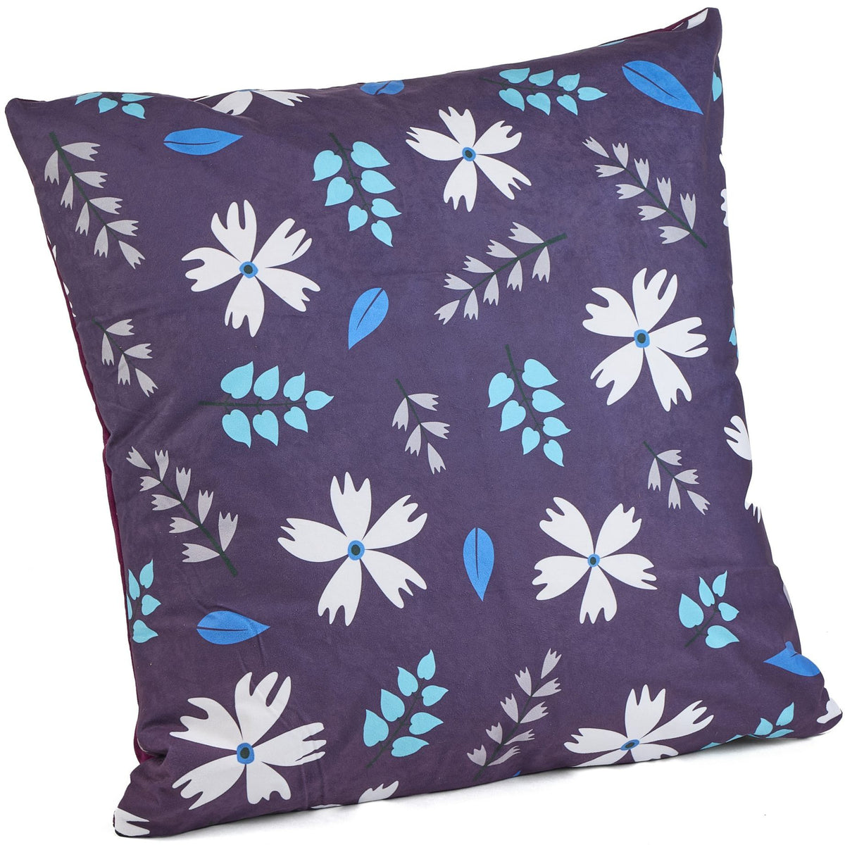 Plum Leaves Square Floor Cushion