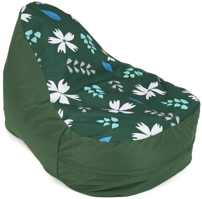 IndoorOut Beany Lounger Forest/Green Leaf Print