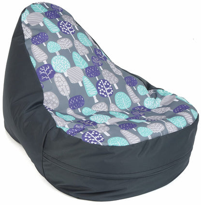 IndoorOut Beany Lounger Graphite/Grey Tree Print