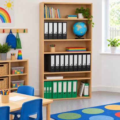 1800mm Bookcase with 5 Shelves in a bright classroom setting – view 2