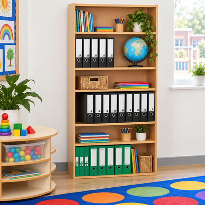 1800mm Bookcase with 5 Shelves in a bright classroom setting – view 3
