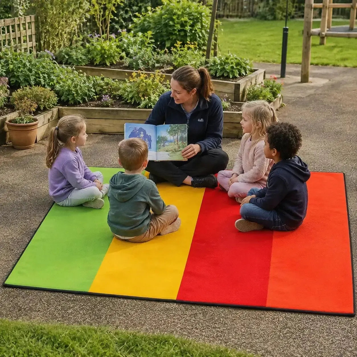 1.5m Outdoor Mat Striped outdoor nursery lifestyle scene 4