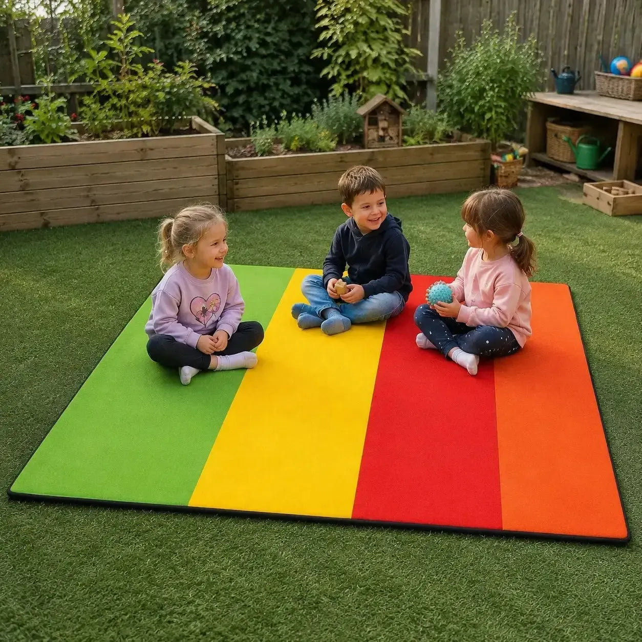 1.5m Outdoor Mat Striped outdoor nursery lifestyle scene 7
