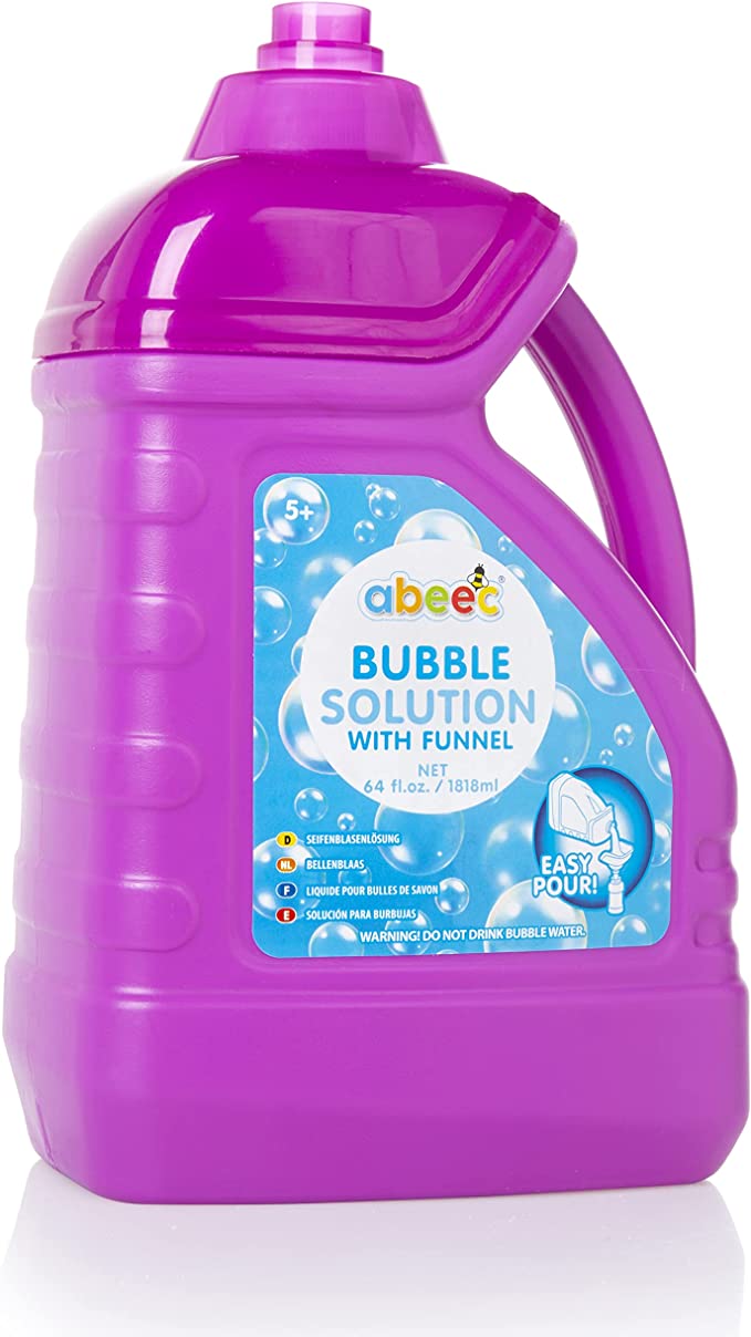1.8 Litre Bubble Solution, Use the 1.8 Litre Bubble Solution to create a world of sensory wonder on a budget.Bubble tubs are a great multi-sensory pocket money item for all ages and are so flexible in the play opportunities offered,from visual tracking skills to exercise outdoors through to respiratory skills.The 1.8 Litre Bubble Solution comes with an easy pour lid. Filled with safe and non toxic bubble fluid, and supplied with a wand so you can create bubbles. Bubbles are great for: Facial and respiratory