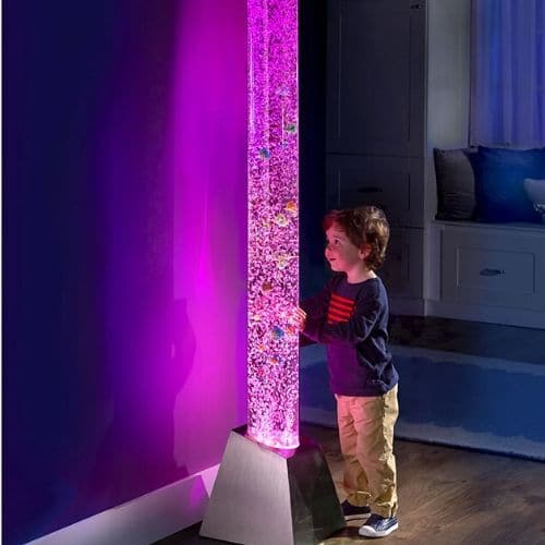 2 Metre Bubble tube passive commercial grade, Standing at a staggering 2 Metres this is a fantastic bubble tube lamp for the price. Whether used as a key feature in a sensory room, or as the most impressive floor lamp at home, this colourful sensory bubble tube is sure to impress. When the bubble tube is used in a 'sensory' capacity bubble tubes are a great way to encourage visual development. The constantly moving bubbles and colour changing effect can be both calming and stimulating and are suitable for a