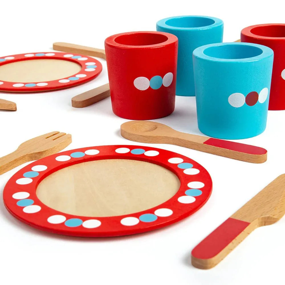 20 Piece Wooden Dinner Service Set-20 Piece Wooden Dinner Service Set