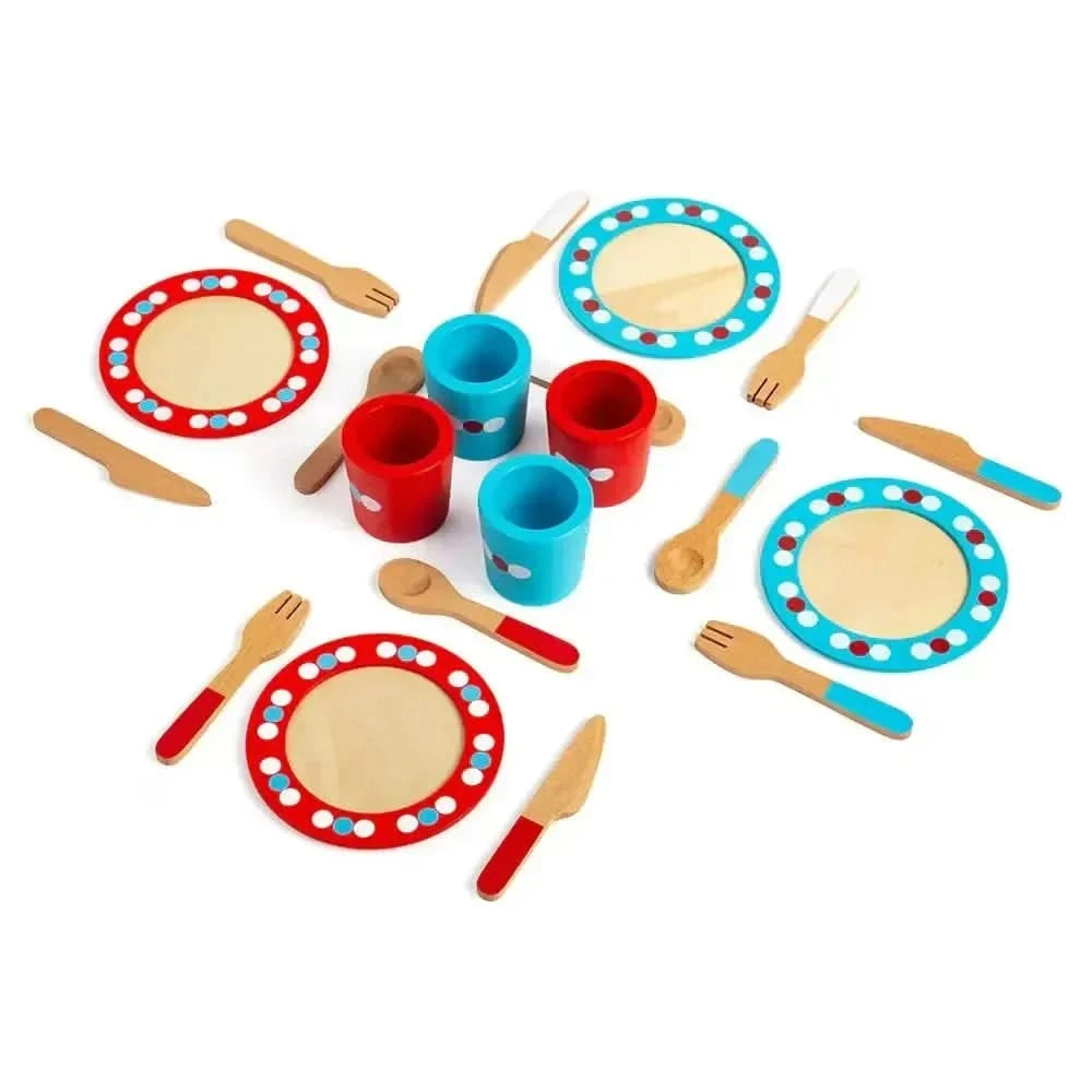 20 Piece Wooden Dinner Service Set-20 Piece Wooden Dinner Service Set