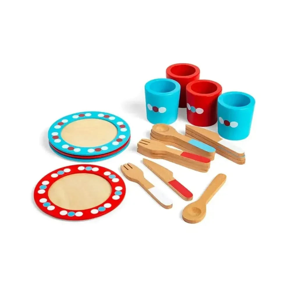 20 Piece Wooden Dinner Service Set-20 Piece Wooden Dinner Service Set