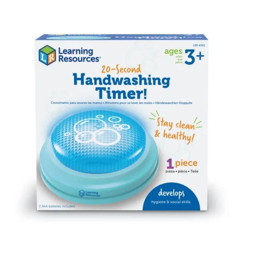 20 Second Hand washing Timer, Healthy hands mean healthy kids! Help your little ones build essential hygiene habits to last a lifetime with the 20-Second Handwashing Timer. Perfect for bathrooms, classrooms, or wherever sinks are found, this fun interactive timer provides visual and audio cues to let kids and adults alike know when they've hit their recommended handwashing goals. Simply tap the timer, take three seconds to grab some soap, then start scrubbing while the light is lit. When the timer hits 20 s