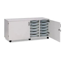 24 Tray Quad Column Tray Unit With Lockable Doors And Black Plastic Handles-24 Tray Quad Column Tray Unit With Lockable Doors And Black Plastic Handles