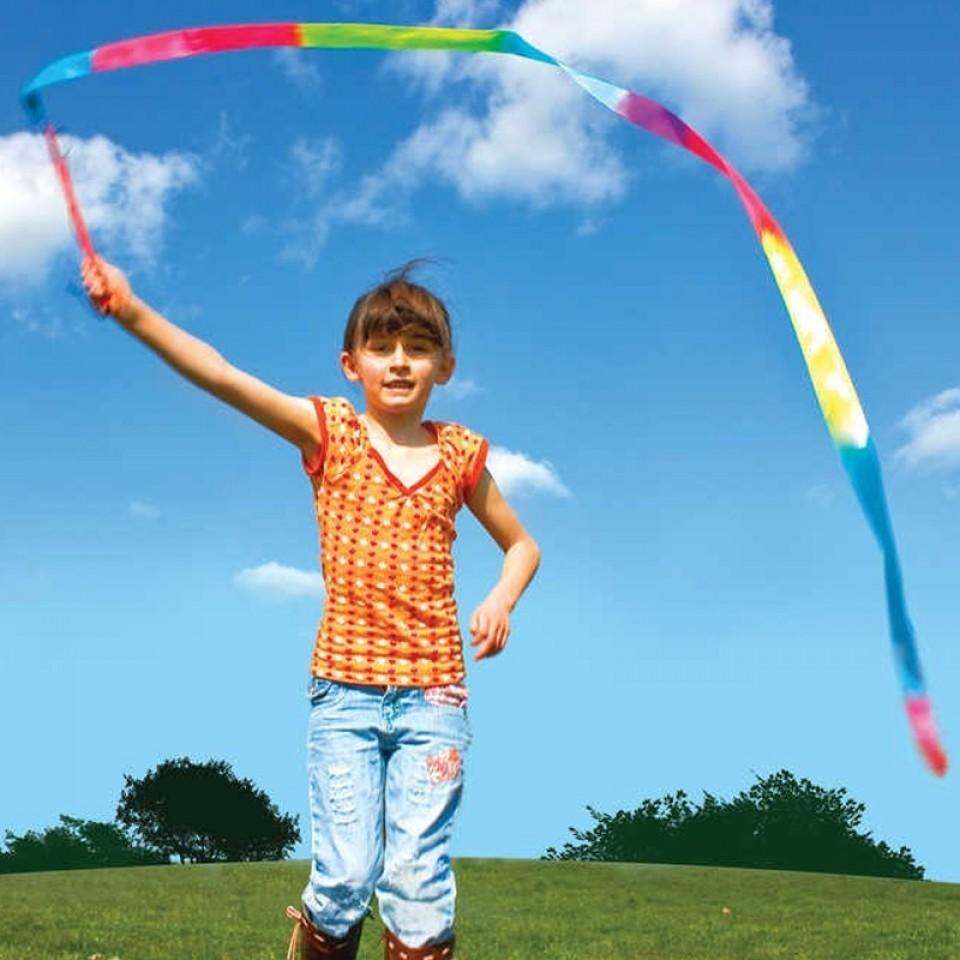2m Ribbon Rainbow Streamer, The Ribbon Rainbow Streamer is a vibrant and dynamic accessory that brings a world of colorful motion to dance, play, and creative activities. Designed with adjustable controls and a rainbow of ribbons, it offers endless possibilities for movement and expression. Key Features of the Ribbon Rainbow Streamer: Adjustable Control Cord: The streamer's handle features an adjustable control cord that allows you to change the length of the swirling ribbons mid-flight. This feature adds a